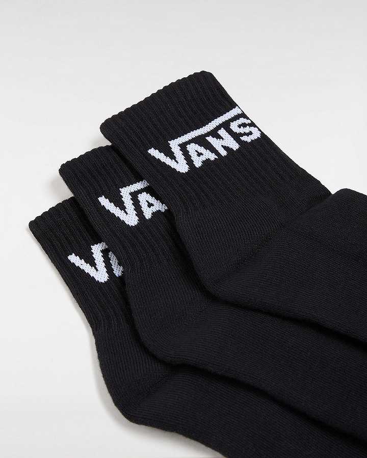 Unisex Vans Classic Half Crew (3 Pairs) Socks Black Malaysia | VN8043695