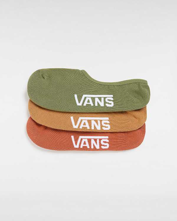 Unisex Vans Classic No Show (3 pairs) Socks Brown Malaysia | VN9463801