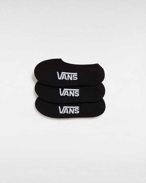 Unisex Vans Classic No Show (3 pairs) Socks Black Malaysia | VN4621379