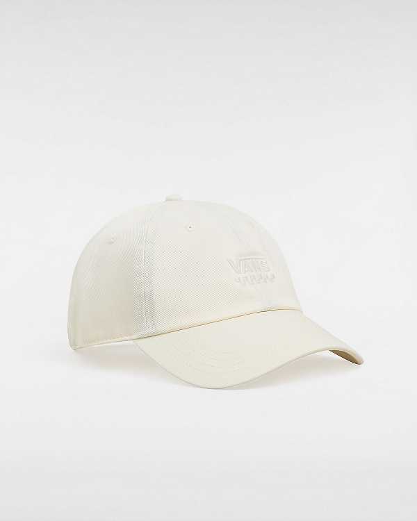 Unisex Vans Court Side Curved Bill Jockey Hats White Malaysia | VN8361925