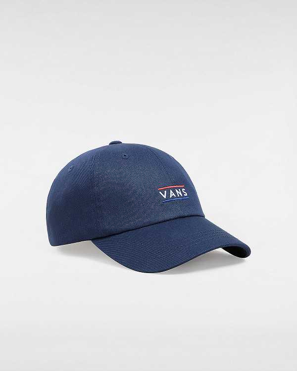 Unisex Vans Half Box Curved Bill Jockey Hats Blue Malaysia | VN8465173