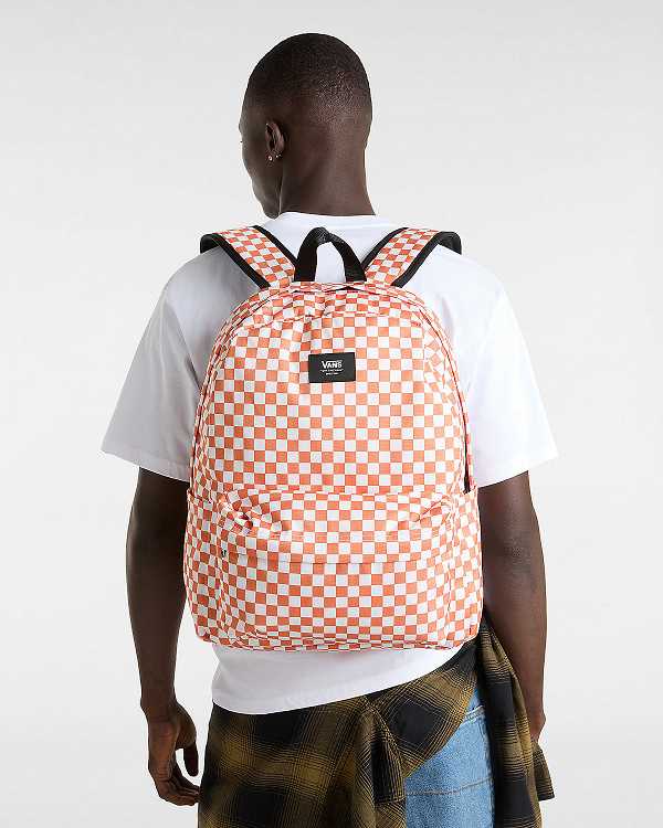 Unisex Vans Old Skool Check Backpacks Orange Malaysia | VN3648257