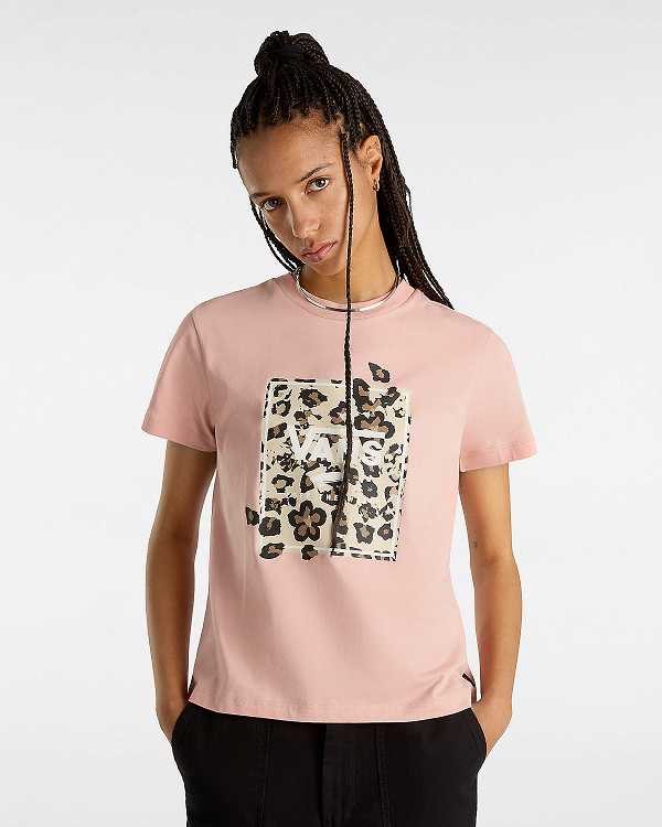 Women Vans Animalier Boxed T Shirts Pink Malaysia | VN6392857