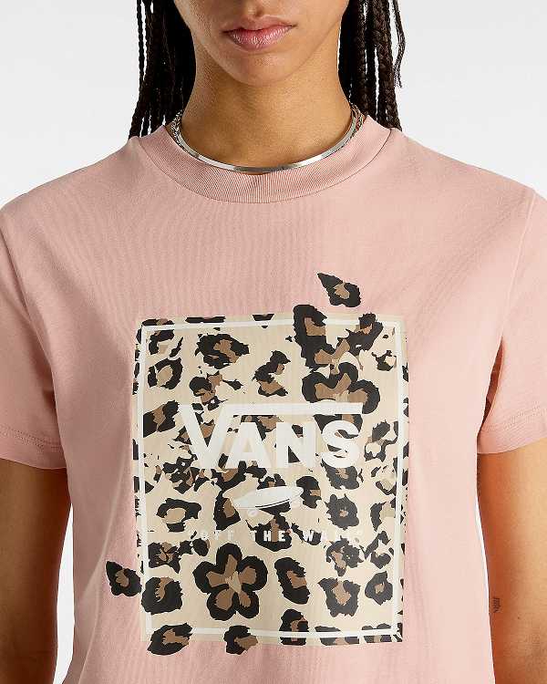 Women Vans Animalier Boxed T Shirts Pink Malaysia | VN6392857