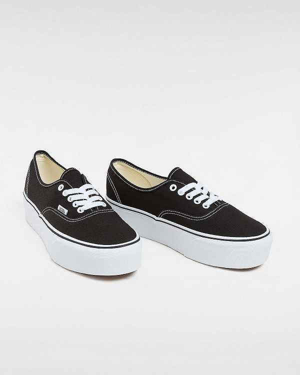 Women Vans Authentic Platform Shoes Black Malaysia | VN8610245