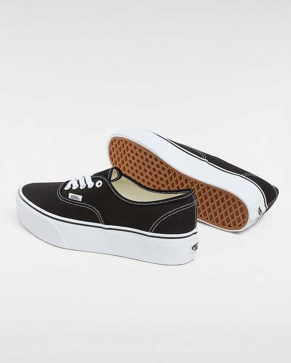 Women Vans Authentic Platform Shoes Black Malaysia | VN8610245