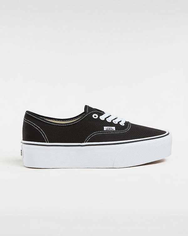 Women Vans Authentic Platform Shoes Black Malaysia | VN8610245