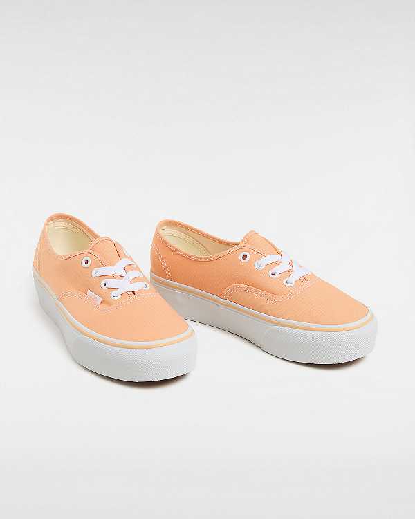 Women Vans Authentic Platform Shoes Orange Malaysia | VN0823765