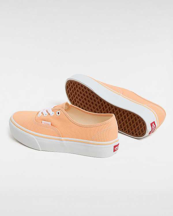 Women Vans Authentic Platform Shoes Orange Malaysia | VN0823765