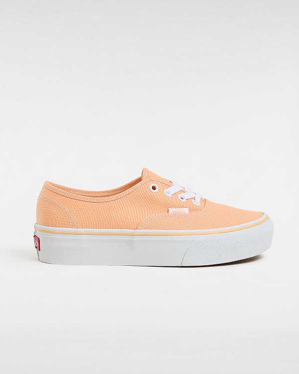 Women Vans Authentic Platform Shoes Orange Malaysia | VN0823765