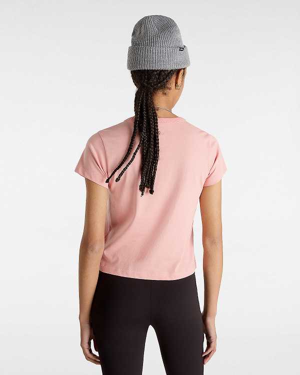 Women Vans Basic mini T Shirts Pink Malaysia | VN0492678