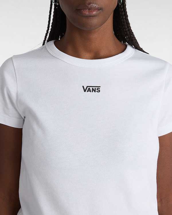 Women Vans Basic mini T Shirts White Malaysia | VN4839026