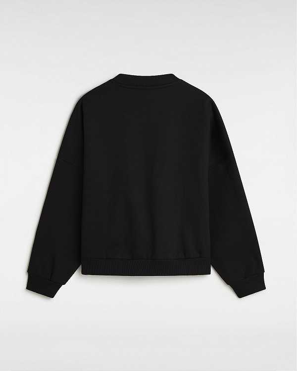 Women Vans Boquet Loose Crew Sweatshirt Black Malaysia | VN1934708