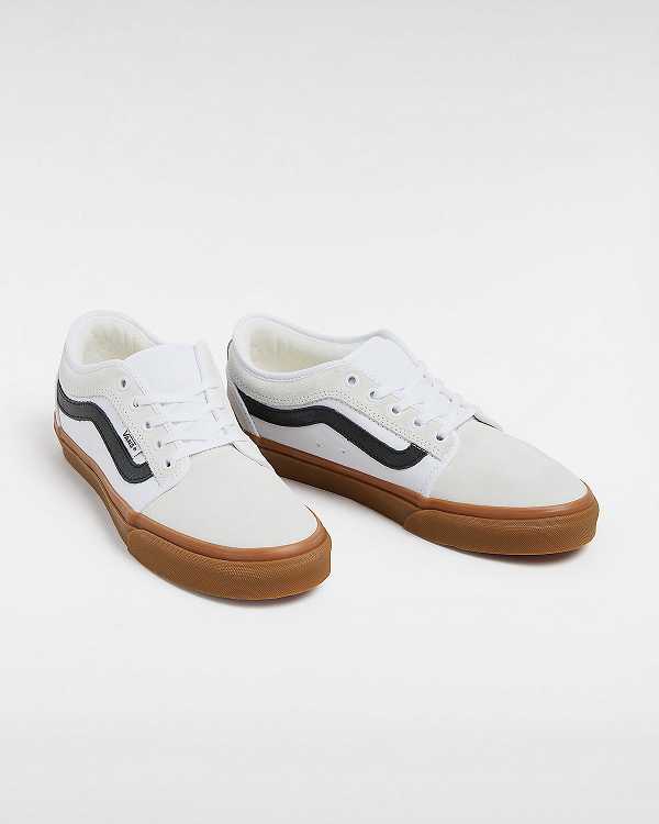 Women Vans Chukka Low Sidestripe Skate Shoes White Malaysia | VN6723815