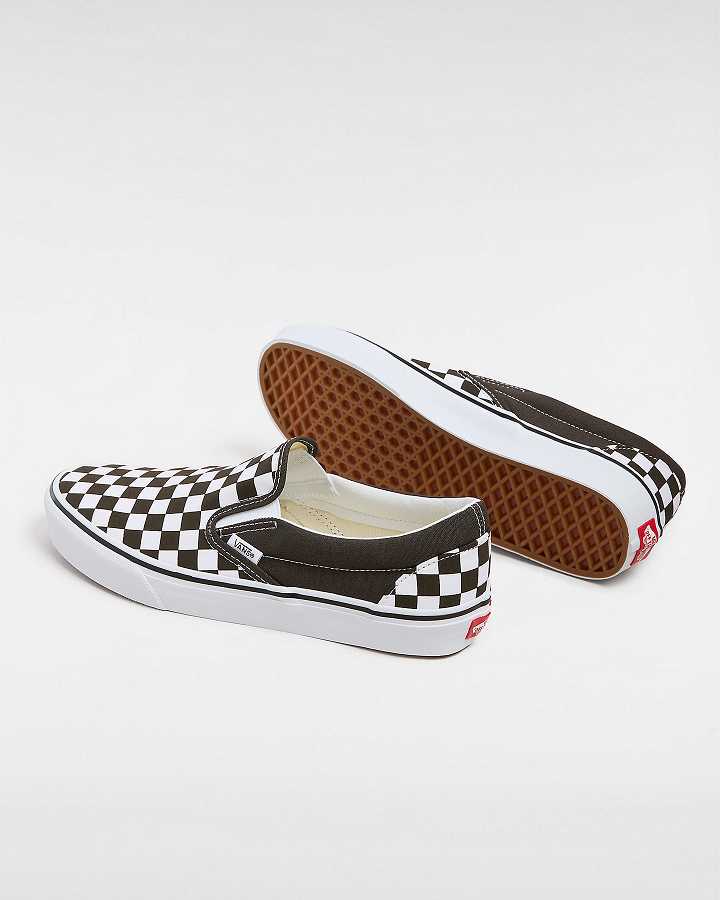 Women Vans Classic Checkerboard Slip On Shoes Brown Malaysia | VN5938207