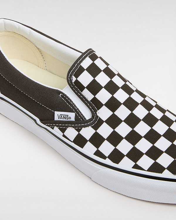 Women Vans Classic Checkerboard Slip On Shoes Brown Malaysia | VN5938207