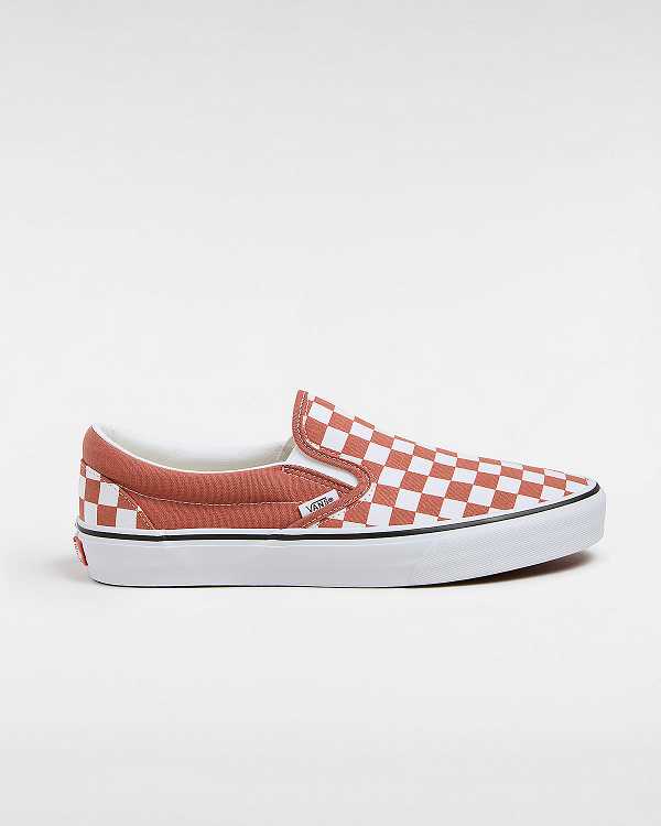 Women Vans Classic Checkerboard Slip On Shoes Orange Malaysia | VN7358064