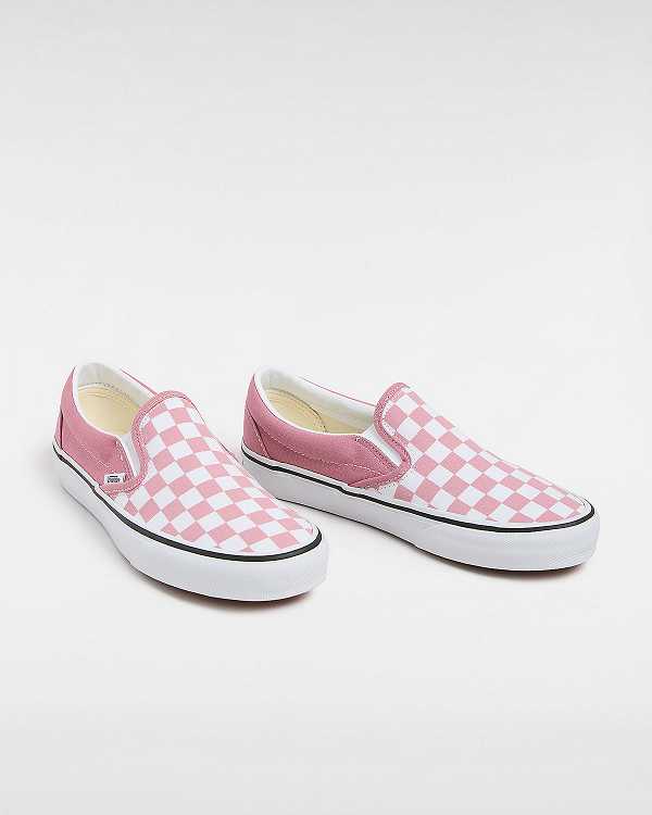 Women Vans Classic Checkerboard Slip On Shoes Pink Malaysia | VN4025697