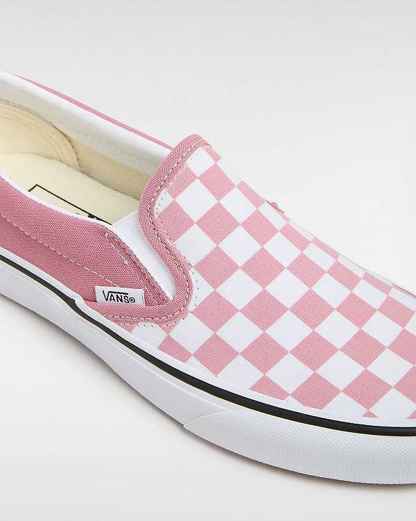 Women Vans Classic Checkerboard Slip On Shoes Pink Malaysia | VN4025697