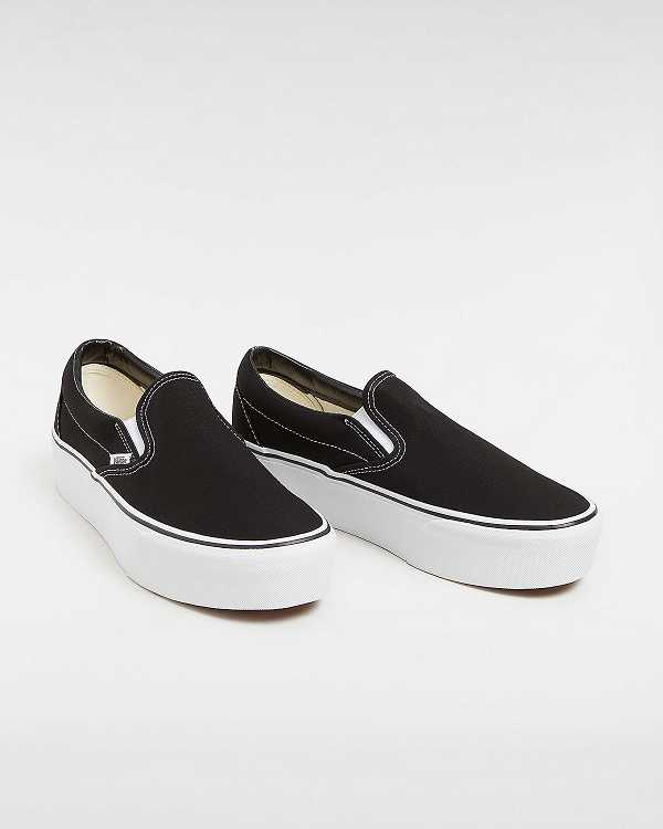 Women Vans Classic Slip-On Platform Shoes Black Malaysia | VN8207691