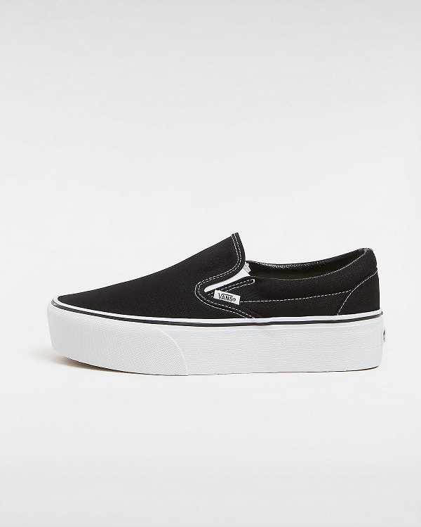 Women Vans Classic Slip-On Platform Shoes Black Malaysia | VN8207691