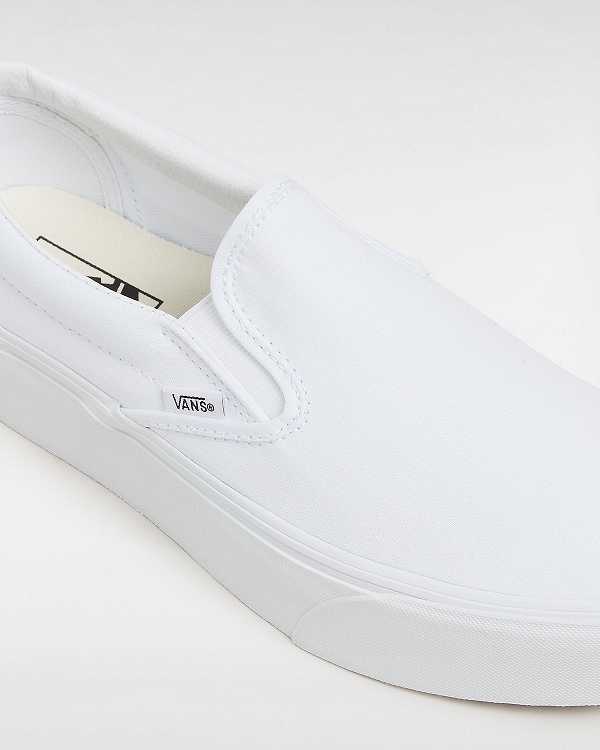 Women Vans Classic Slip-On Platform Shoes White Malaysia | VN0837296