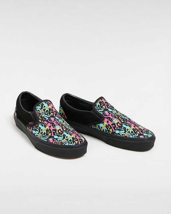 Women Vans Classic Slip On Shoes Black Malaysia | VN2136407