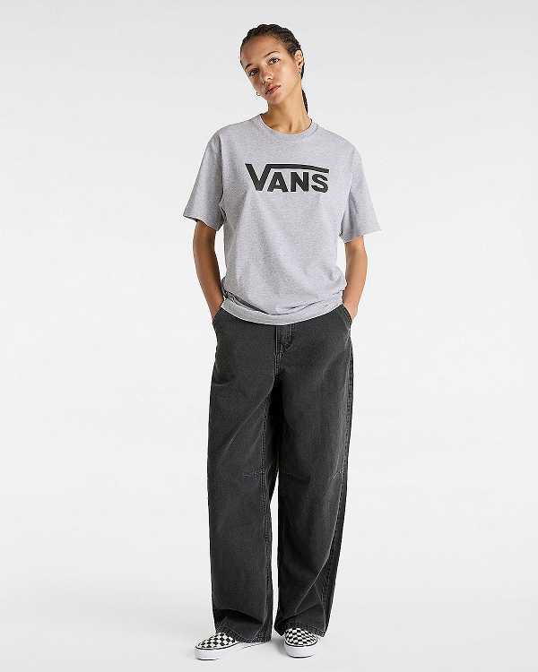 Women Vans Classic T Shirts Grey Malaysia | VN7519836