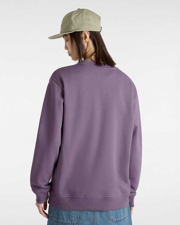 Women Vans Classic V Boyfriend Fit Crew Sweatshirt Purple Malaysia | VN5021348