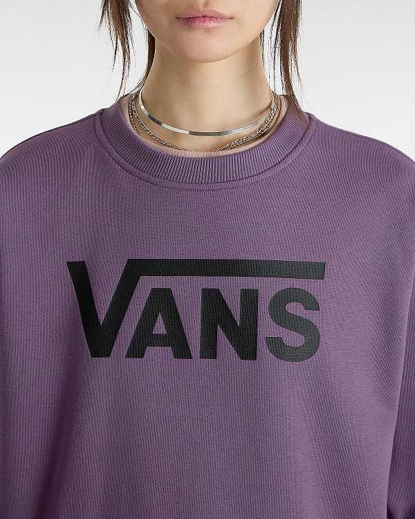 Women Vans Classic V Boyfriend Fit Crew Sweatshirt Purple Malaysia | VN5021348