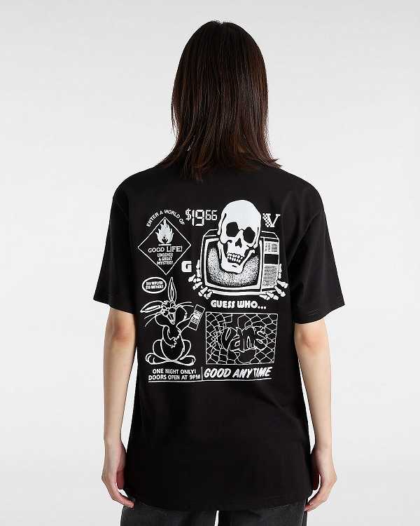 Women Vans Crazy Eddy T Shirts Black Malaysia | VN2780413