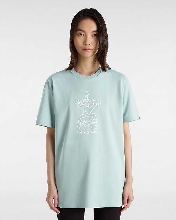 Women Vans Crazy Eddy T Shirts Blue Malaysia | VN2496380