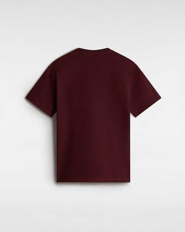 Women Vans Elza Check T Shirts Burgundy Malaysia | VN3516940