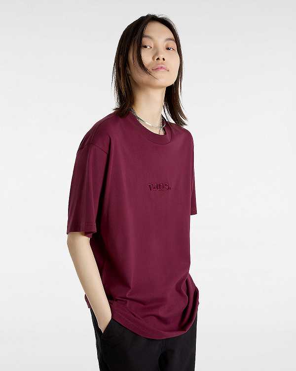 Women Vans Essential Loose T Shirts Burgundy Malaysia | VN9184320