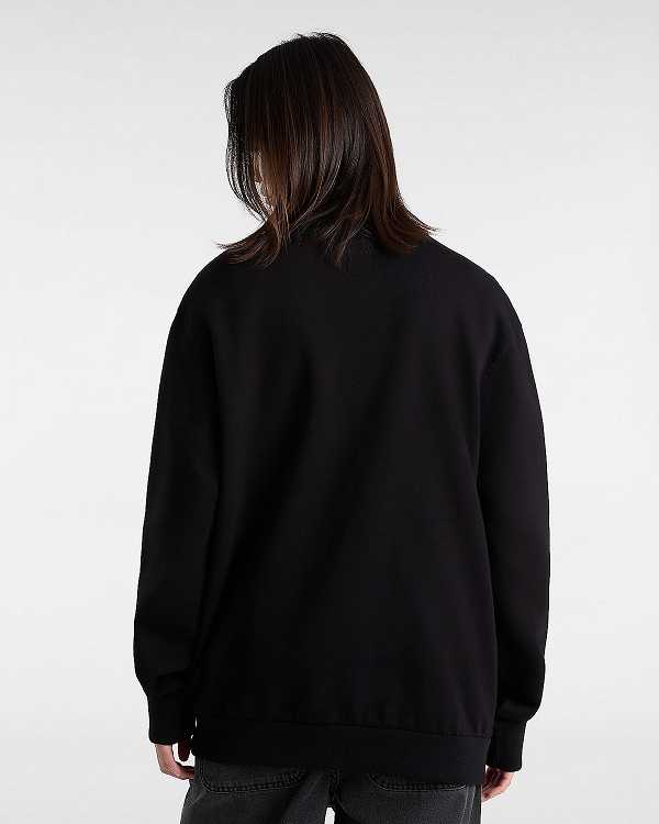 Women Vans Essential Relaxed Crew Sweatshirt Black Malaysia | VN7231568