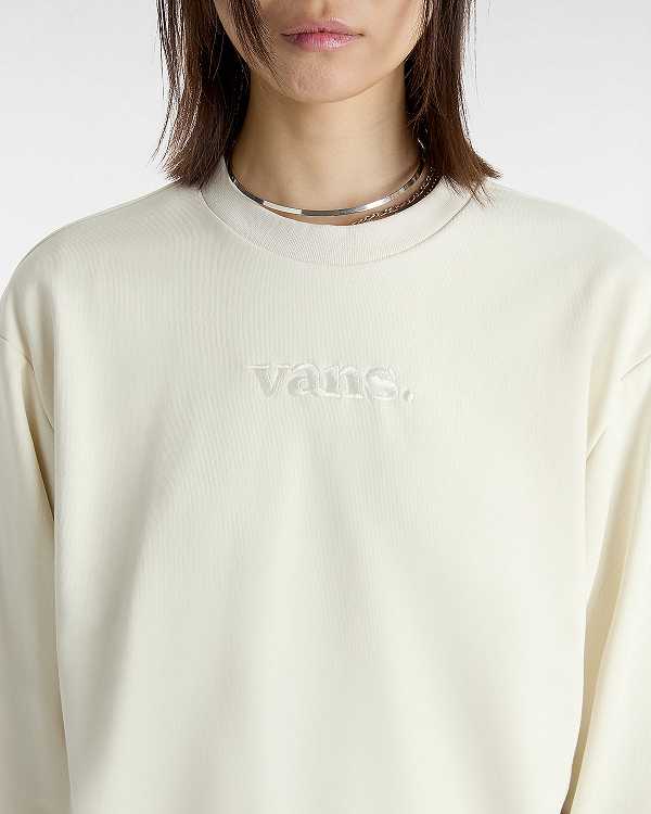 Women Vans Essential Relaxed Fit Sweatshirt White Malaysia | VN8013264