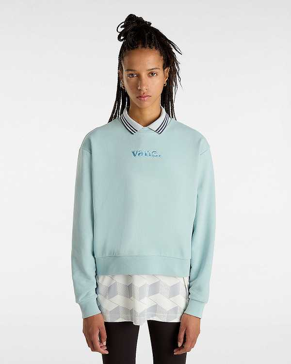 Women Vans Essential Relaxed Fit Sweatshirt Blue Malaysia | VN3127485