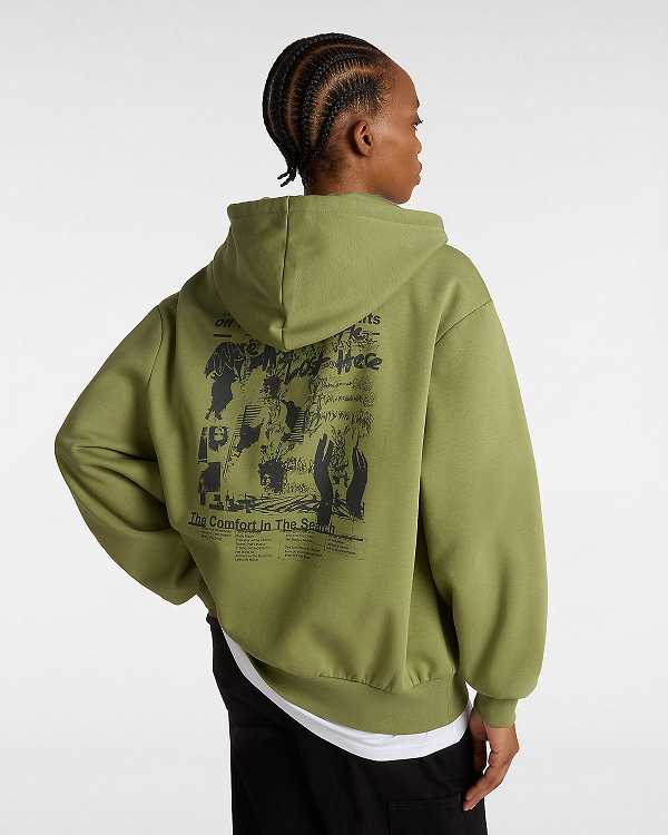 Women Vans Firemade Bloussant Hoodie Green Malaysia | VN4962853