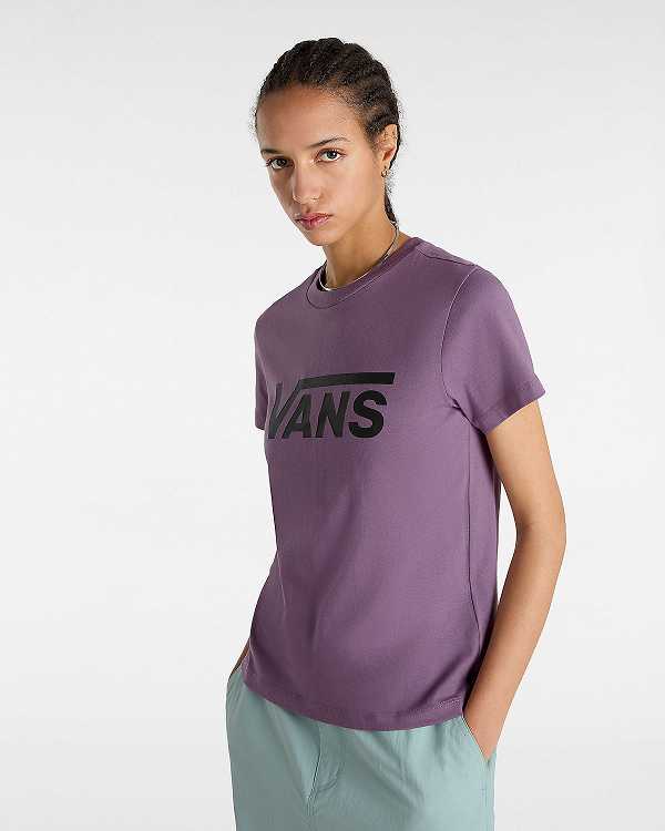 Women Vans Flying V Crew T Shirts Purple Malaysia | VN1508396