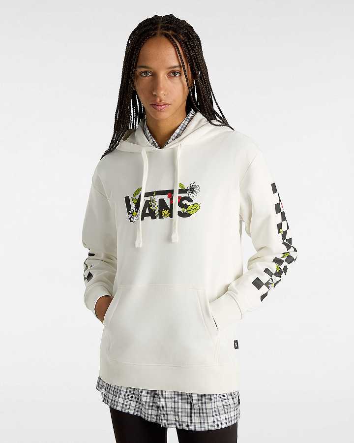 Women Vans Foliage Boyfriend Fit Hoodie White Malaysia | VN6195837