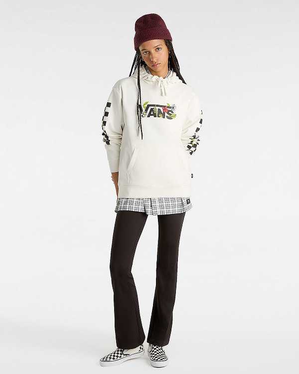 Women Vans Foliage Boyfriend Fit Hoodie White Malaysia | VN6195837