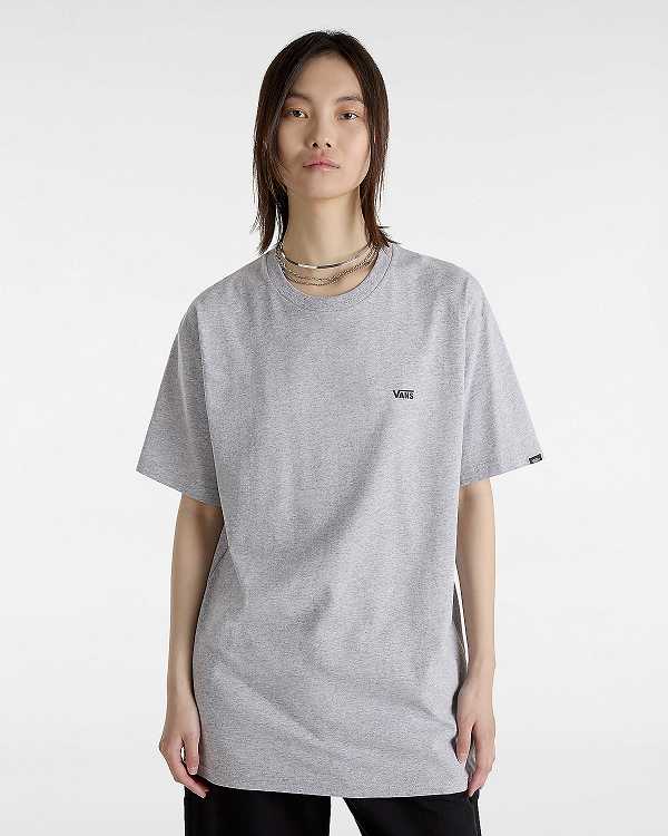 Women Vans Left Chest Logo T Shirts Grey Malaysia | VN2013759