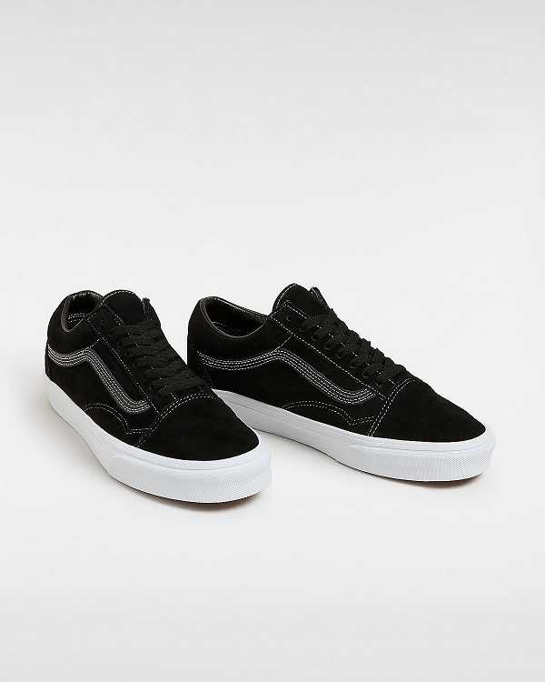 Women Vans Old Skool Pig Suede Sneakers Black Malaysia | VN4316809