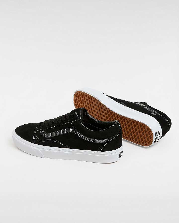 Women Vans Old Skool Pig Suede Sneakers Black Malaysia | VN4316809