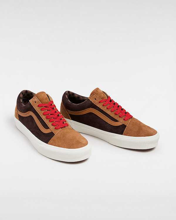 Women Vans Old Skool Pig Suede Sneakers Brown / Orange Malaysia | VN1045793