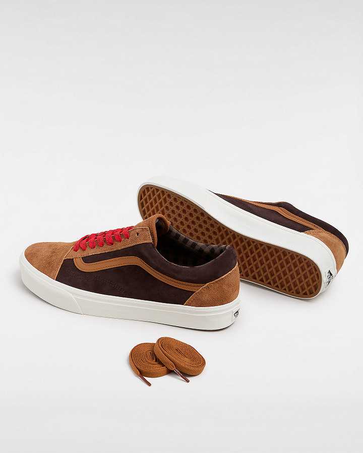 Women Vans Old Skool Pig Suede Sneakers Brown / Orange Malaysia | VN1045793