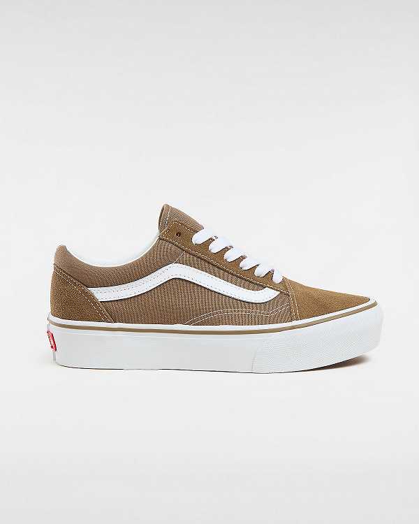 Women Vans Old Skool Platform Shoes Brown Malaysia | VN7583642