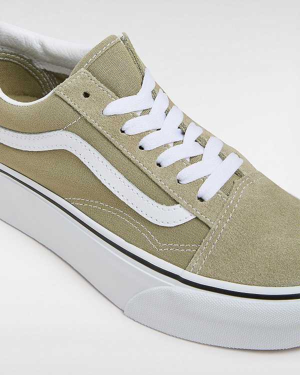 Women Vans Old Skool Platform Shoes Green Malaysia | VN7438912