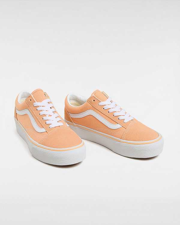 Women Vans Old Skool Platform Shoes Orange Malaysia | VN9521683