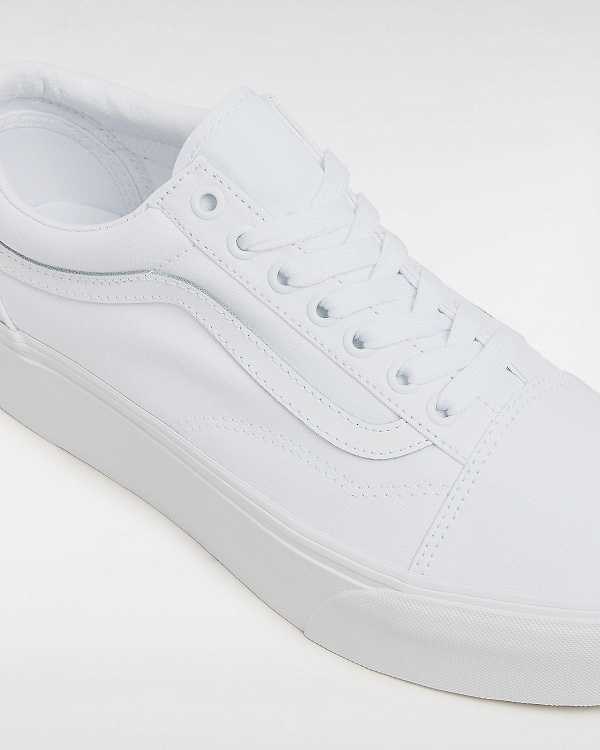 Women Vans Old Skool Platform Shoes White Malaysia | VN8195237